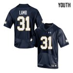 Notre Dame Fighting Irish Youth Jack Lamb #31 Navy Under Armour Authentic Stitched College NCAA Football Jersey EBT7199UU